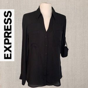 Express Portofino Black Shirt Blouse